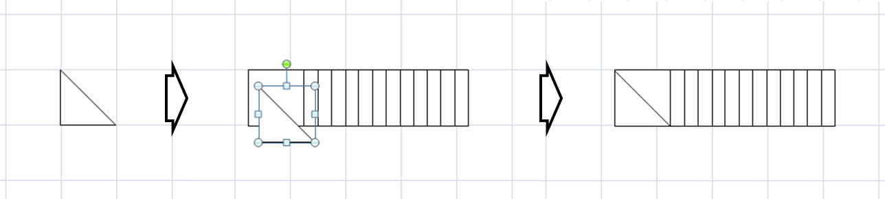 Excel間取り図形の作り方ドアの作り方階段