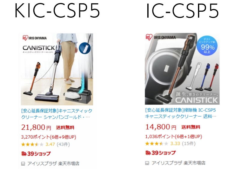 KIC-CSP5とIC-CSP5の違いその３価格